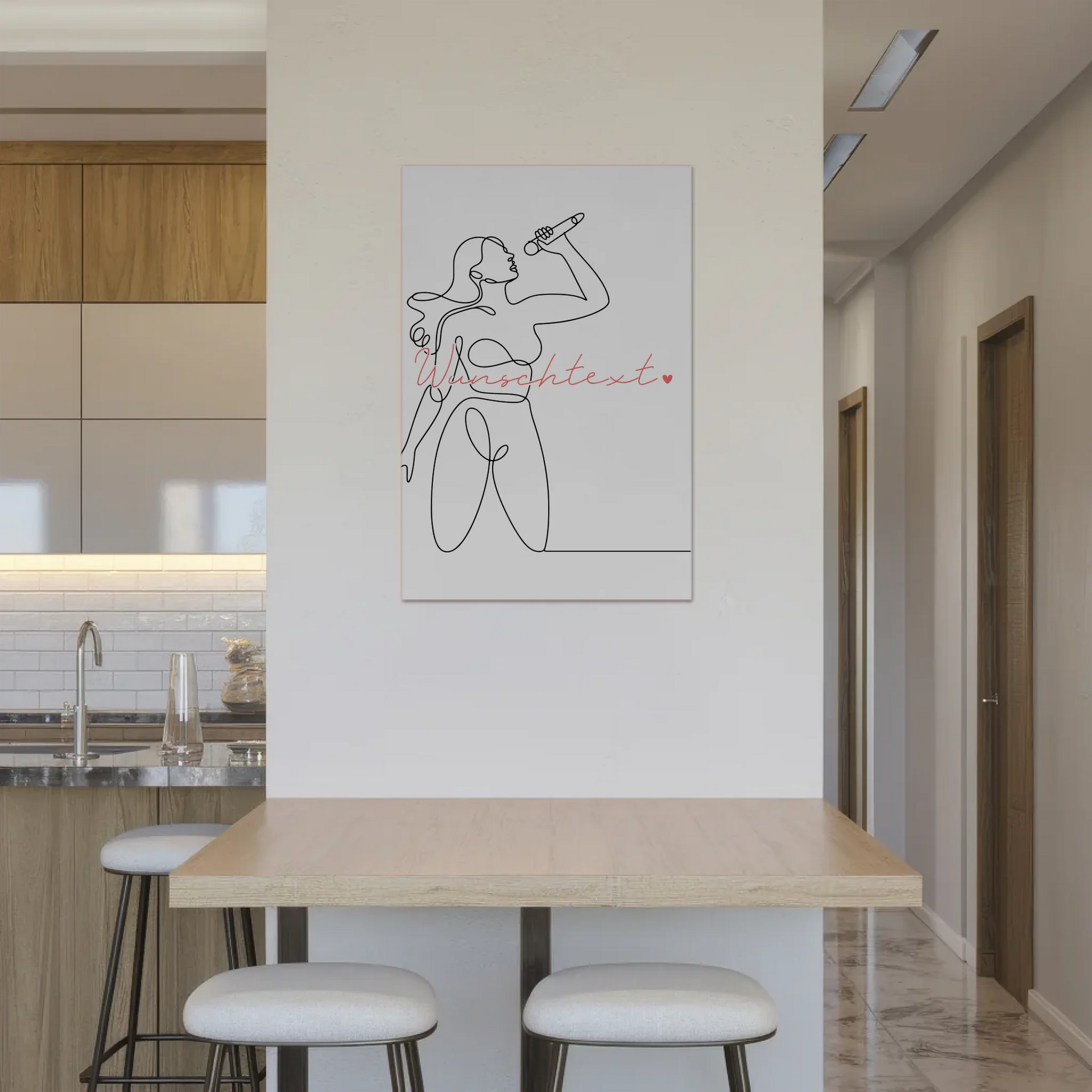 Personalisiertes Fotoboard Magnetisch Lineart Gesang Geschenk Tochter & Schwester 2