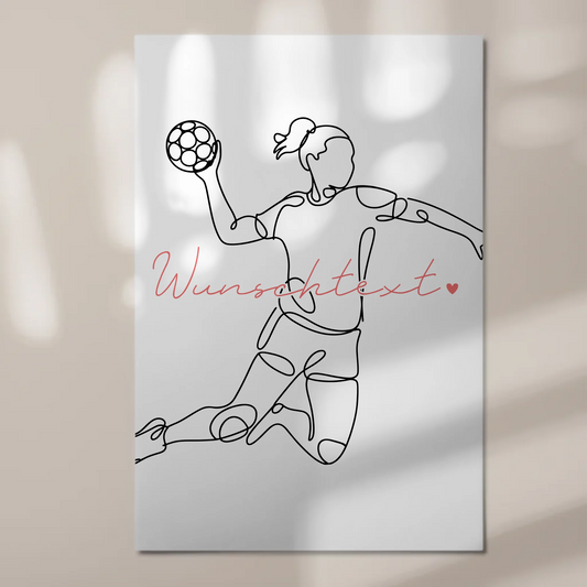 Lineart Fotoboard Magnetisch Personalisiert Handball Geschenk Tochter & Schwester 1