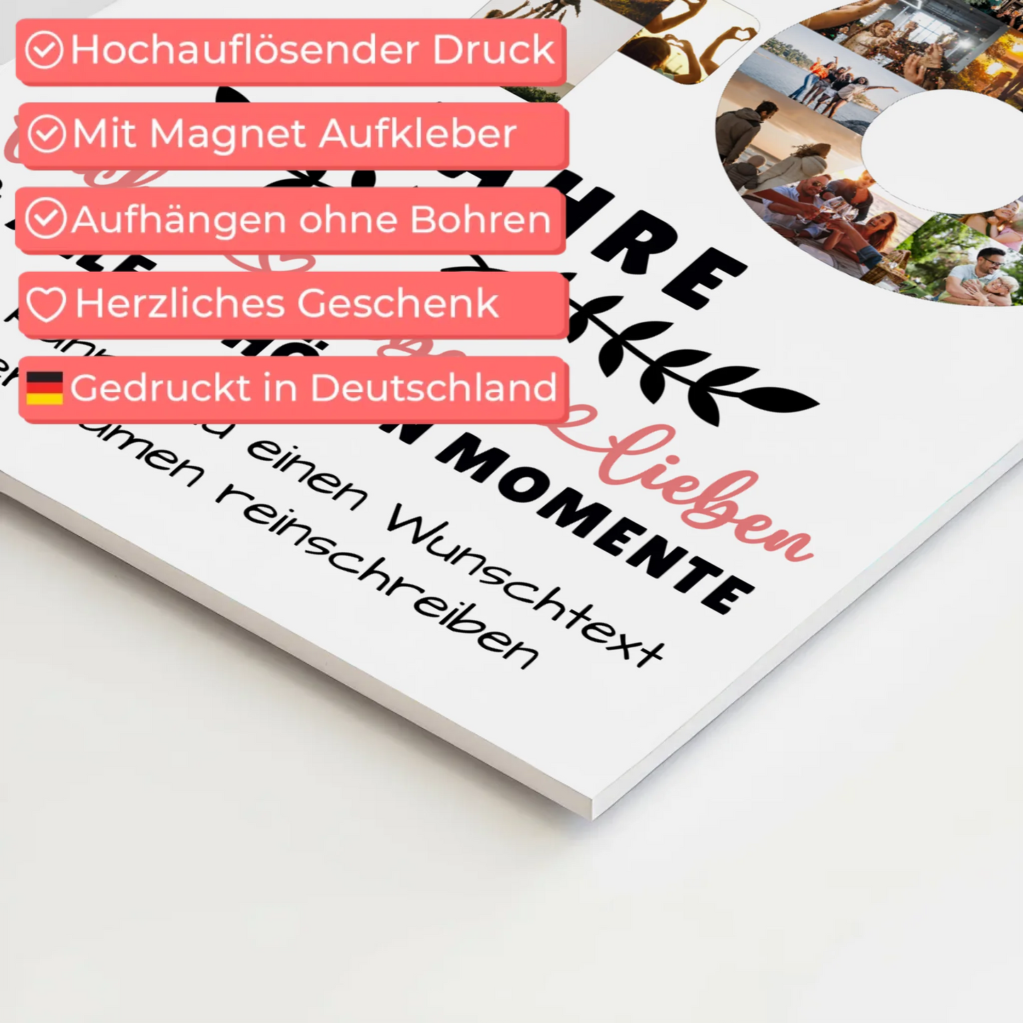 Personalisiertes Fotoboard Magnet Wandbild 46 Geburtstag Für Papa Mama Schwester & Bruder