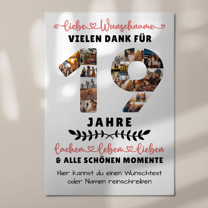 Personalisiertes Fotoboard Magnet Poster 19 Geburtstag Für Sohn Tochter Schwester Bruder Neffe & Nichte 7