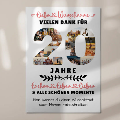 Personalisiertes Magnet Fotoboard 20 Geburtstag Für Sohn Tochter Schwester Bruder Nichte & Neffe 7