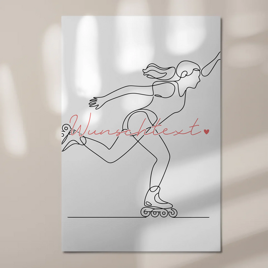 Personalisiertes Fotoboard Magnetisch Lineart Inline-Skaten Geschenk Tochter & Schwester 1