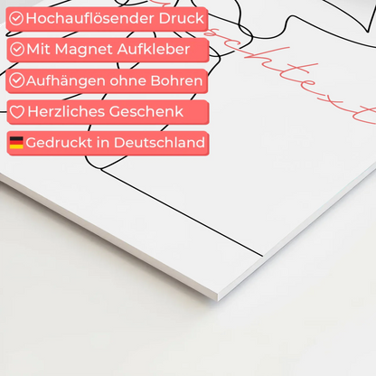 Personalisiertes Fotoboard Magnetisch Lineart Gesang Geschenk Tochter & Schwester 4