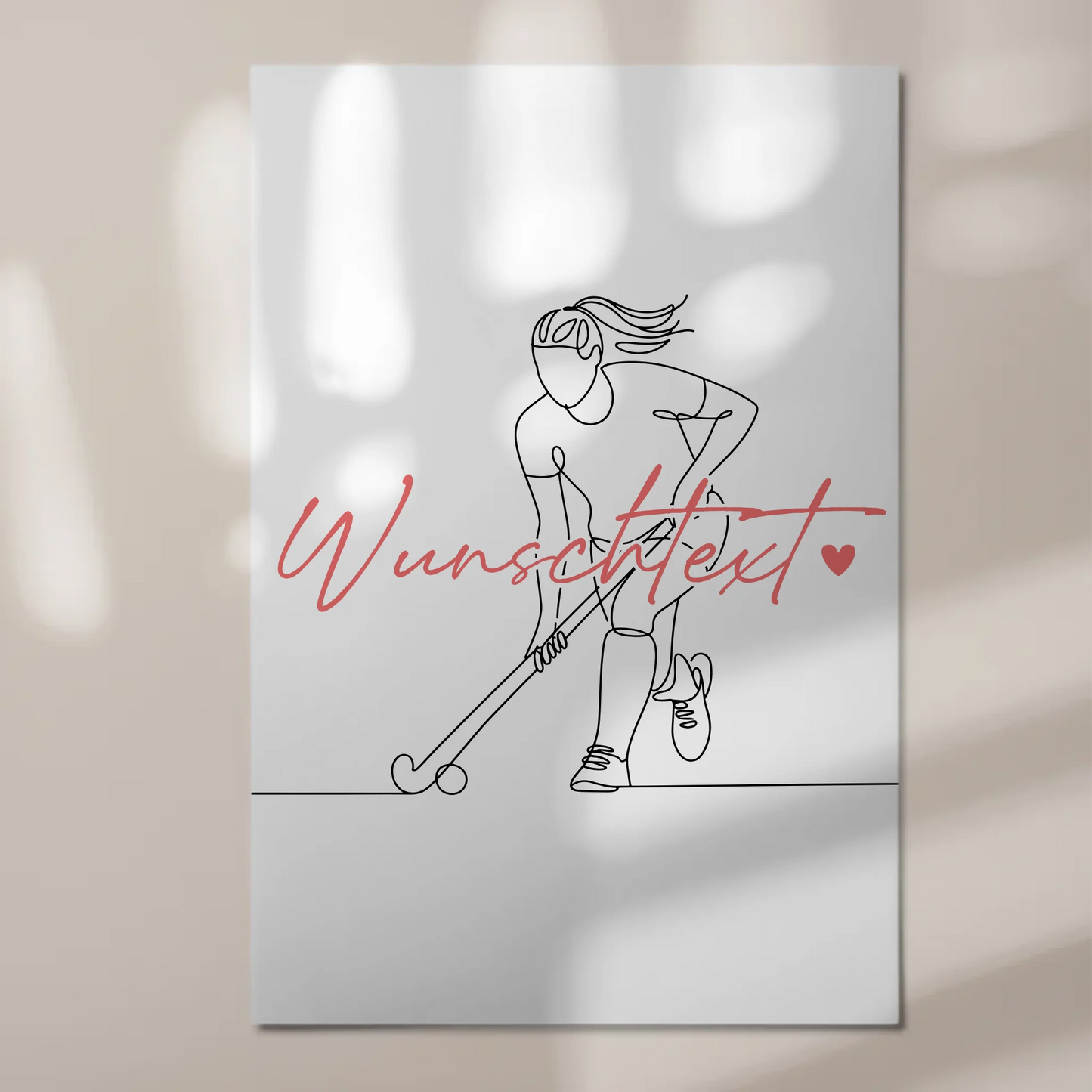 Lineart Fotoboard Magnet Wandbild Feldhockey Geschenk Tochter & Schwester 1