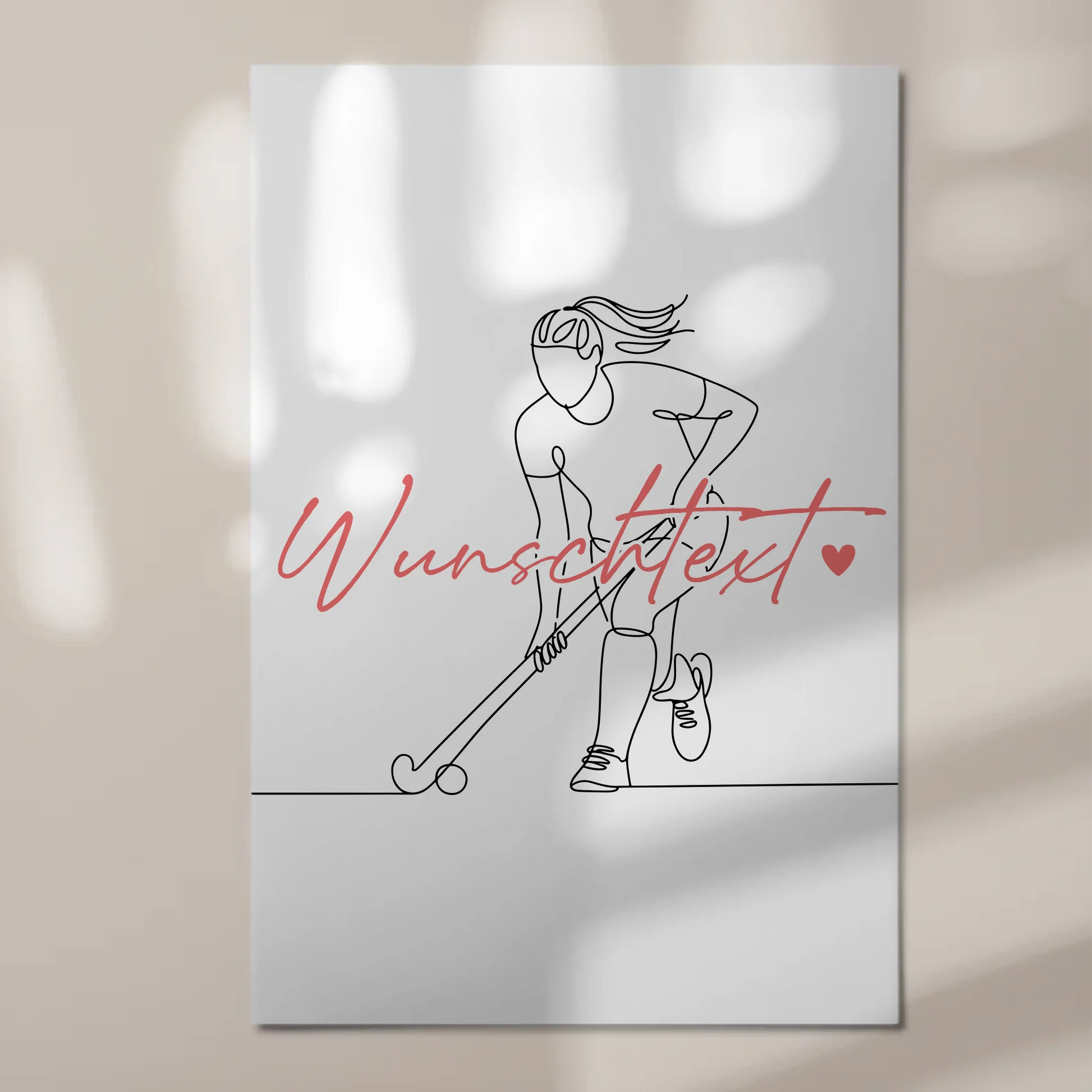 Lineart Fotoboard Magnet Wandbild Feldhockey Geschenk Tochter & Schwester 1