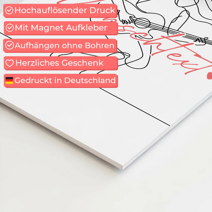 Lineart Fotoboard Magnetisch Personalisiert Gitarre Geschenk Tochter & Schwester 4