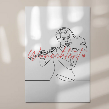 Lineart Fotoboard Magnetisch Personalisiert Flöte Geschenk Tochter & Schwester 1