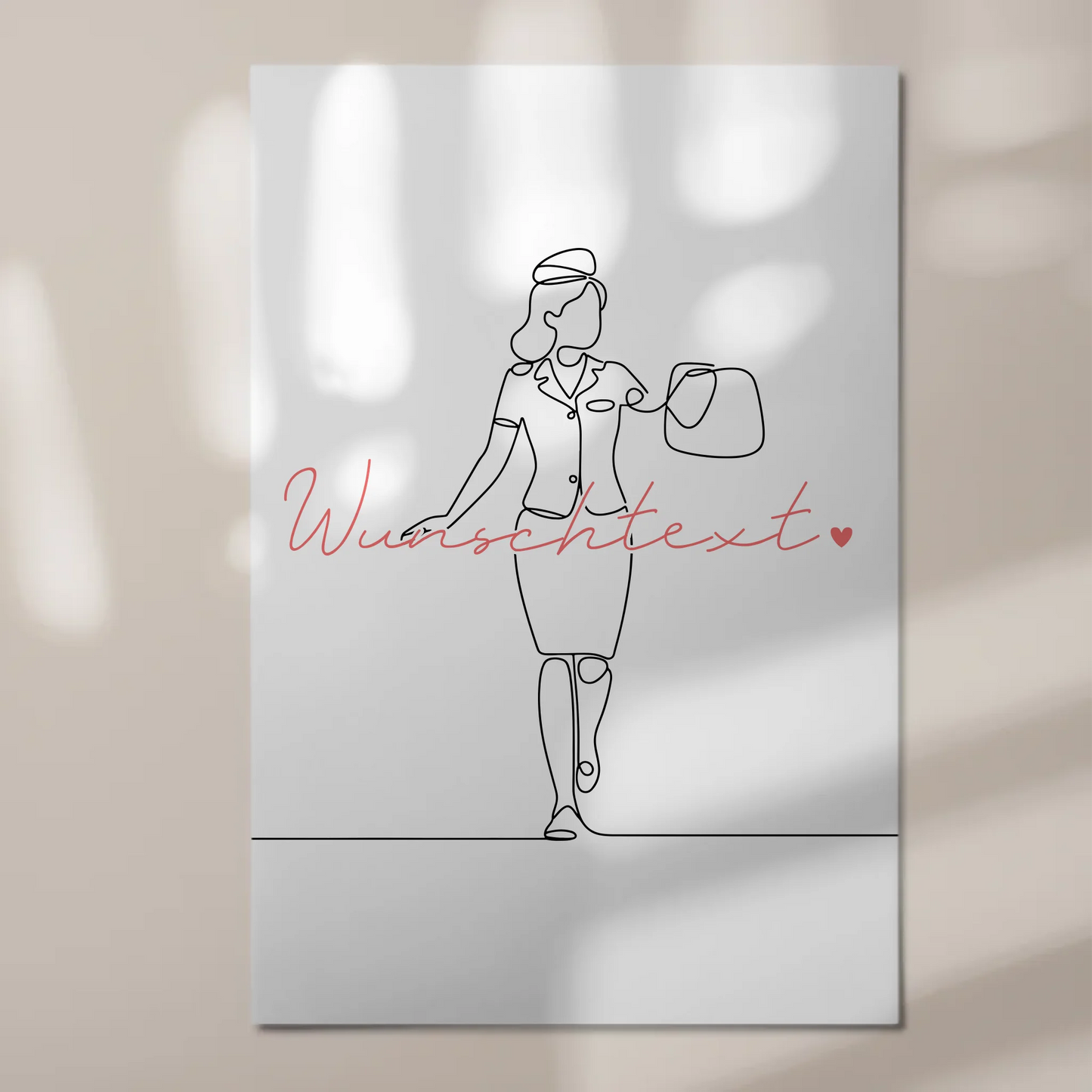 Lineart Fotoboard Magnet Wandbild Flugbegleiter Geschenk Tochter & Schwester 1