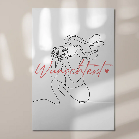 Personalisiertes Fotoboard Magnetisch Lineart Fotograf Geschenk Tochter & Schwester 1