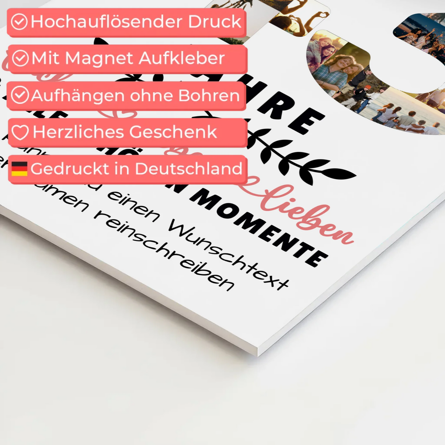 Personalisiertes Fotoboard Magnet Poster 43 Geburtstag Für Schwester Bruder Mama & Papa