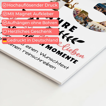 Personalisiertes Fotoboard Magnet Poster 43 Geburtstag Für Schwester Bruder Mama & Papa
