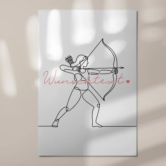 Lineart Fotoboard Magnetisch Personalisiert Bogenschießen Geschenk Tochter & Schwester 1