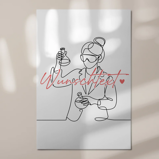Lineart Fotoboard Magnetisch Personalisiert Chemielaborant Geschenk Tochter & Schwester 1