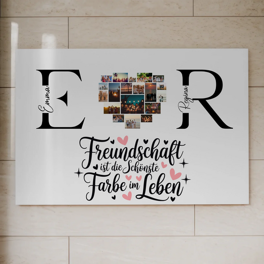 Fotoboard magnetisch Personalisiert für Paare mit Fotos Initialien und Namen Personalisiert 1