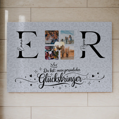 Fotoboard Magnetisch Liebe für Paare mit Initialien Namen und Fotos Personalisiert 1