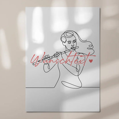 Lineart Fotoboard Magnetisch Personalisiert Flöte Geschenk Tochter & Schwester 7