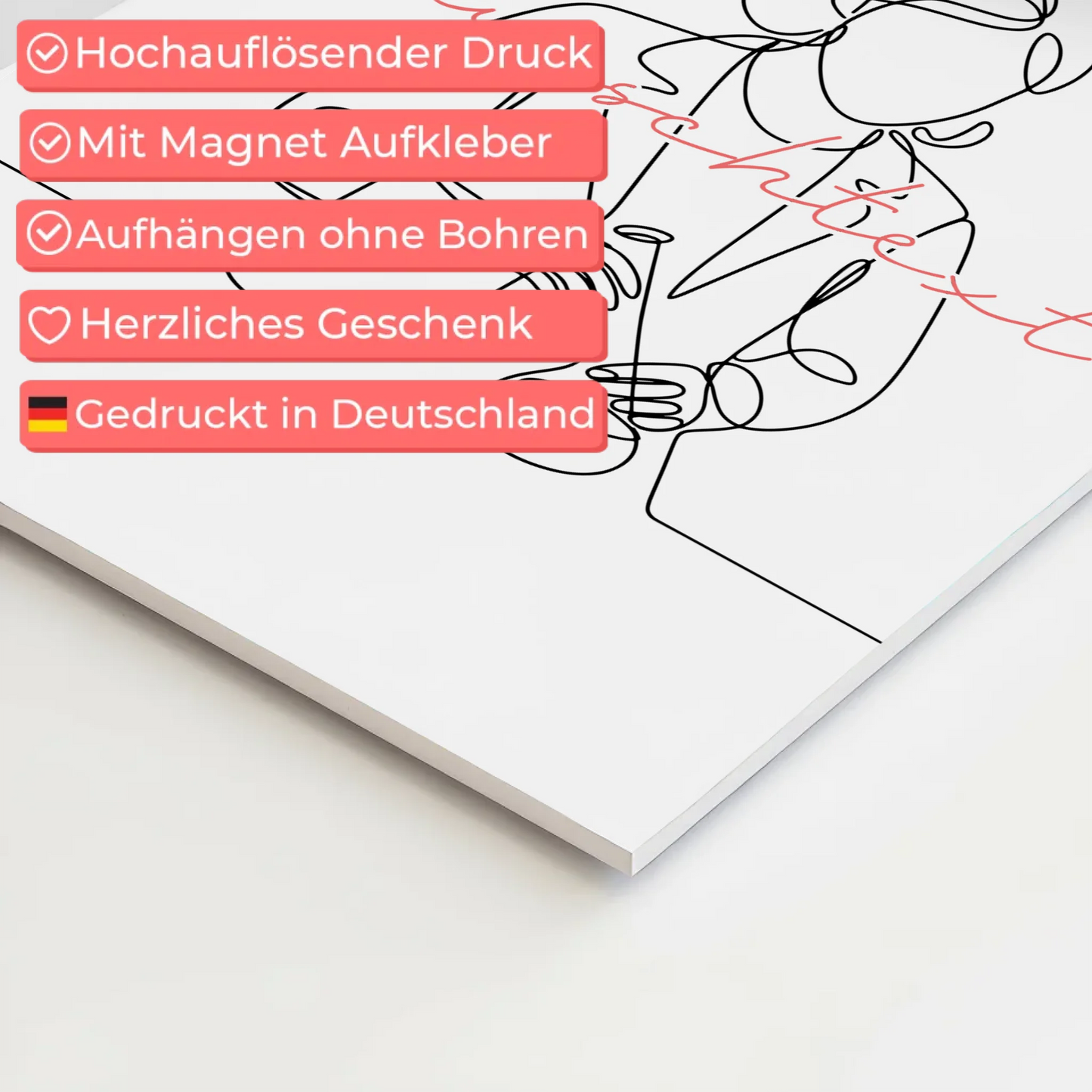 Lineart Fotoboard Magnet Wandbild Biologe Geschenk Tochter & Schwester 4