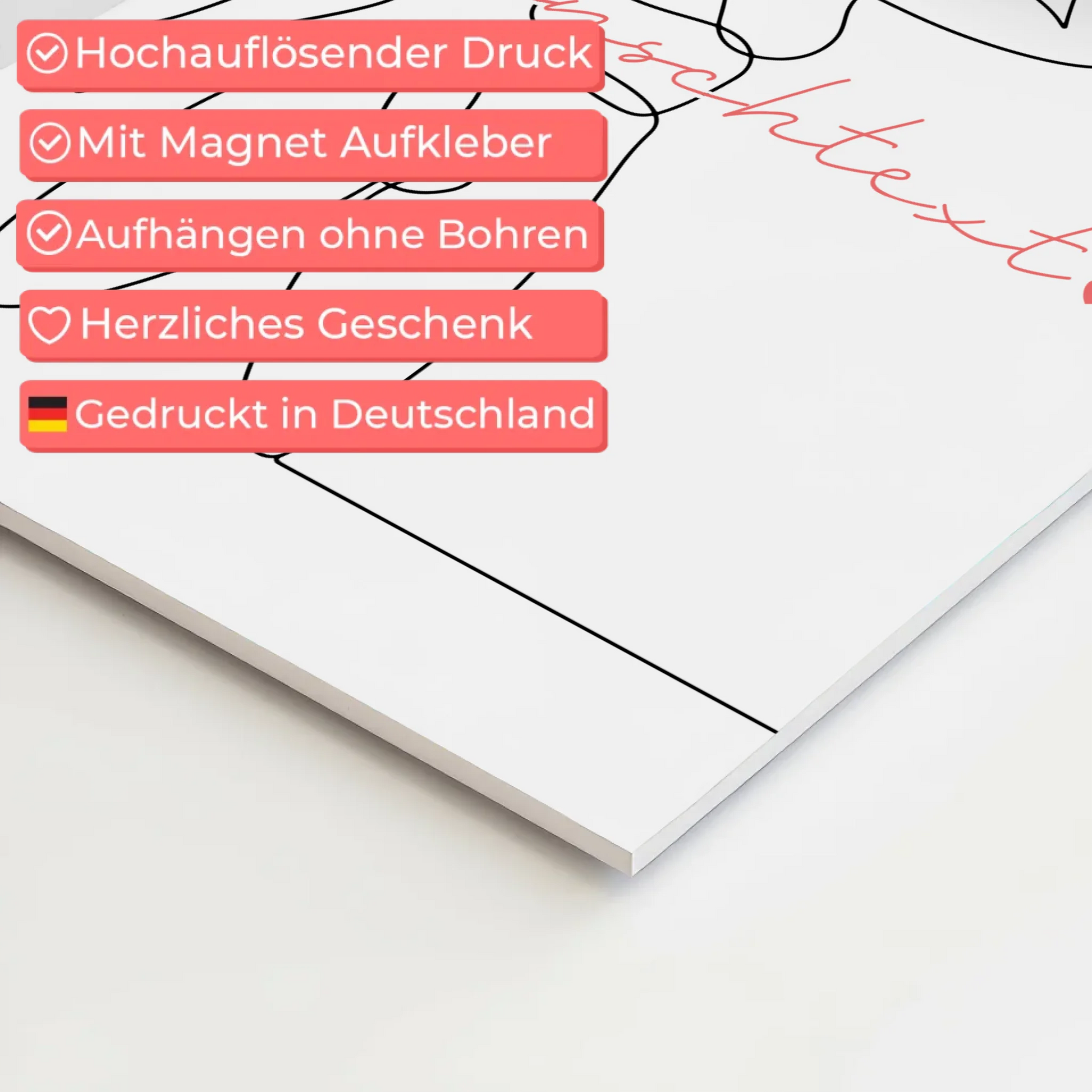 Personalisiertes Fotoboard Magnetisch Lineart Gesang Geschenk Tochter & Schwester 10