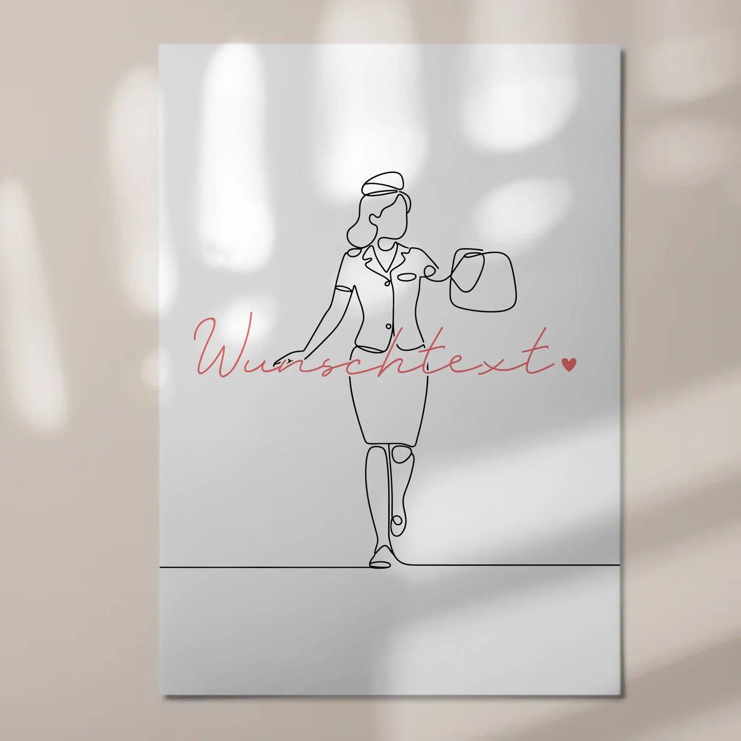 Lineart Fotoboard Magnet Wandbild Flugbegleiter Geschenk Tochter & Schwester 7