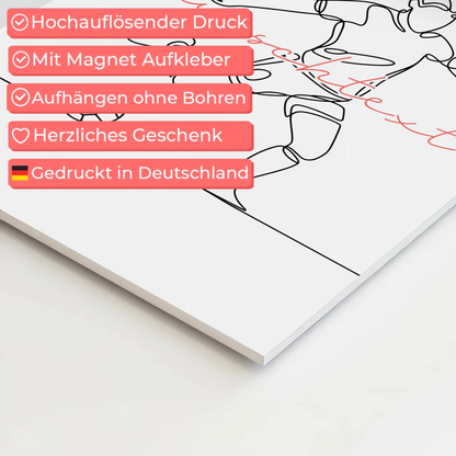 Lineart Fotoboard Magnetisch Personalisiert Fußball Geschenk Tochter & Schwester 4