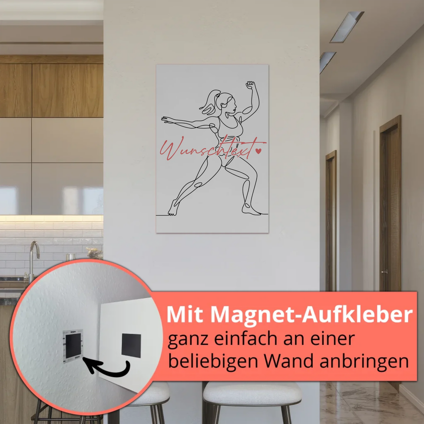Personalisiertes Fotoboard Magnetisch Lineart Bodybuilding Geschenk Tochter & Schwester 5