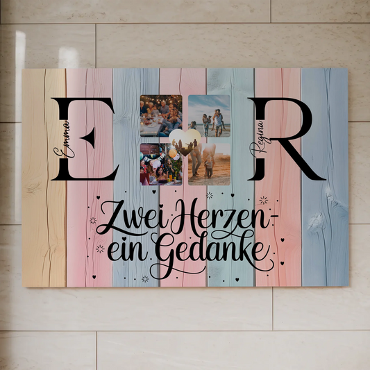 Magnet Fotoboard personalisiert mit Initialien Namen und Fotos Personalisiert 1