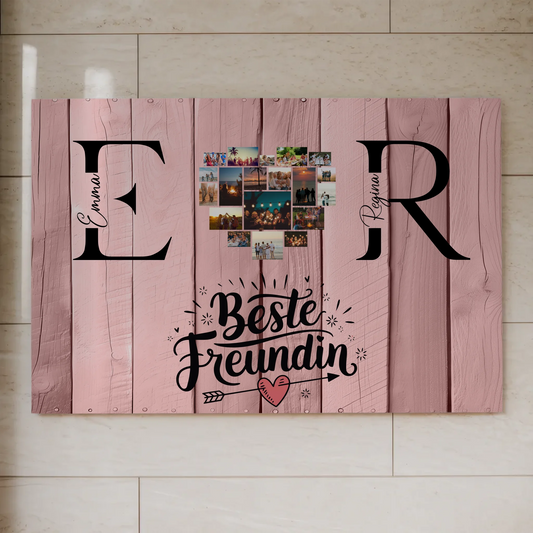 Personalisiertes Magnet Fotoboard Liebe mit Fotos Initialien und Namen Geschenk 1