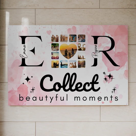 Paar Magnet Fotoboard für Schatz mit Fotos Namen und Initialien Collect Beautyful Moments 1