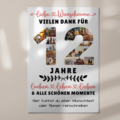 Personalisiertes Fotoboard Magnetisch 12 Geburtstag Für Tochter Sohn Bruder Neffe Nicht & Schwester
