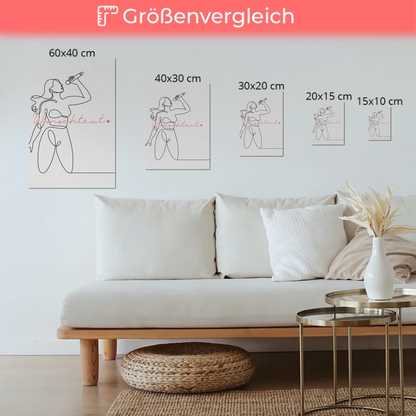 Personalisiertes Fotoboard Magnetisch Lineart Gesang Geschenk Tochter & Schwester