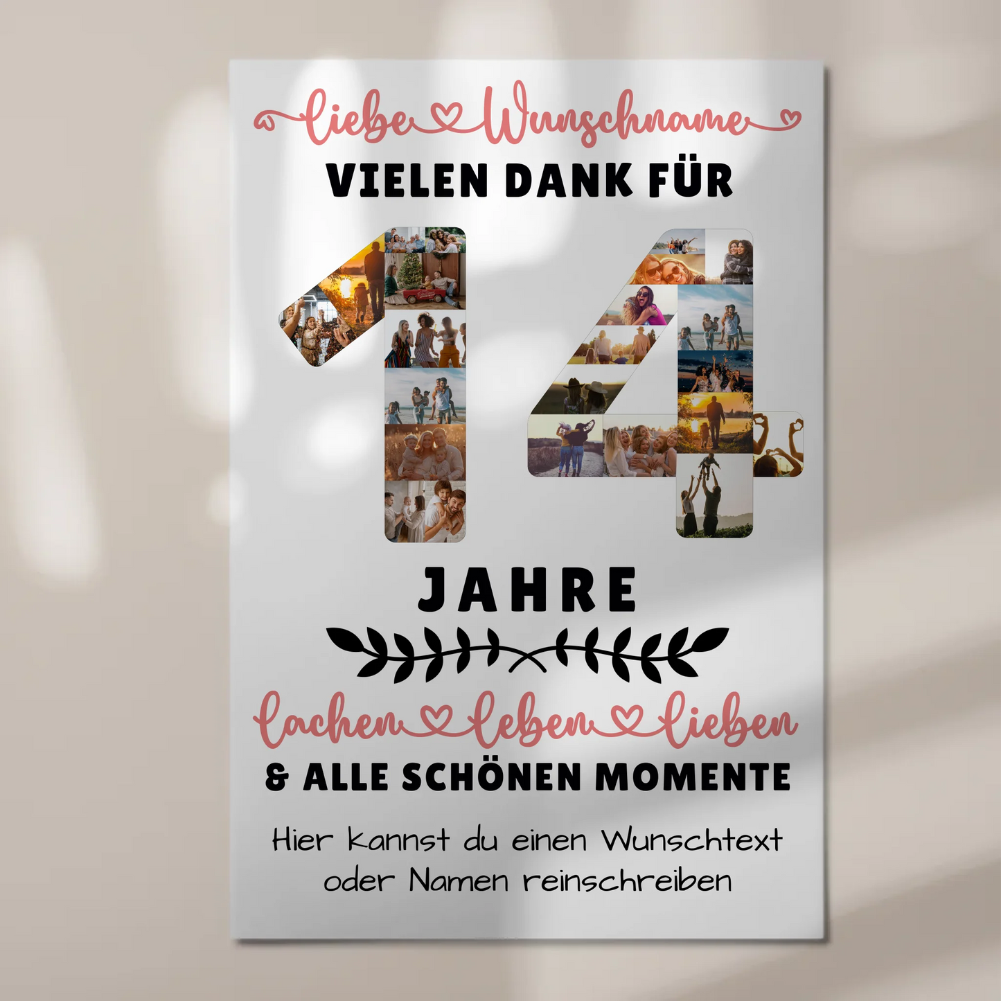 Personalisiertes Magnet Fotoboard 14 Geburtstag Für Sohn Tochter Schwester Bruder Nichte & Neffe