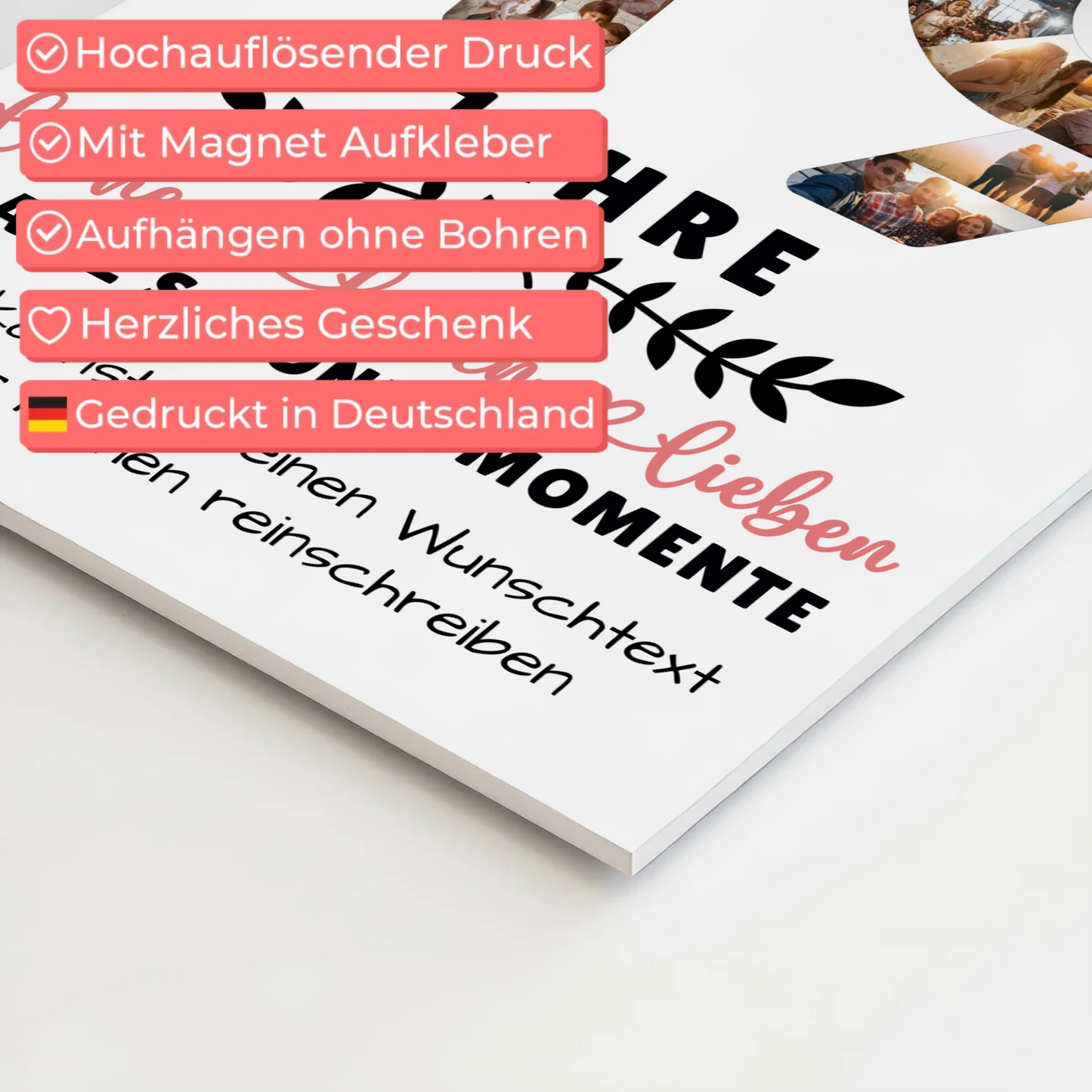 Personalisiertes Fotoboard Magnet Poster 19 Geburtstag Für Sohn Tochter Schwester Bruder Neffe & Nichte