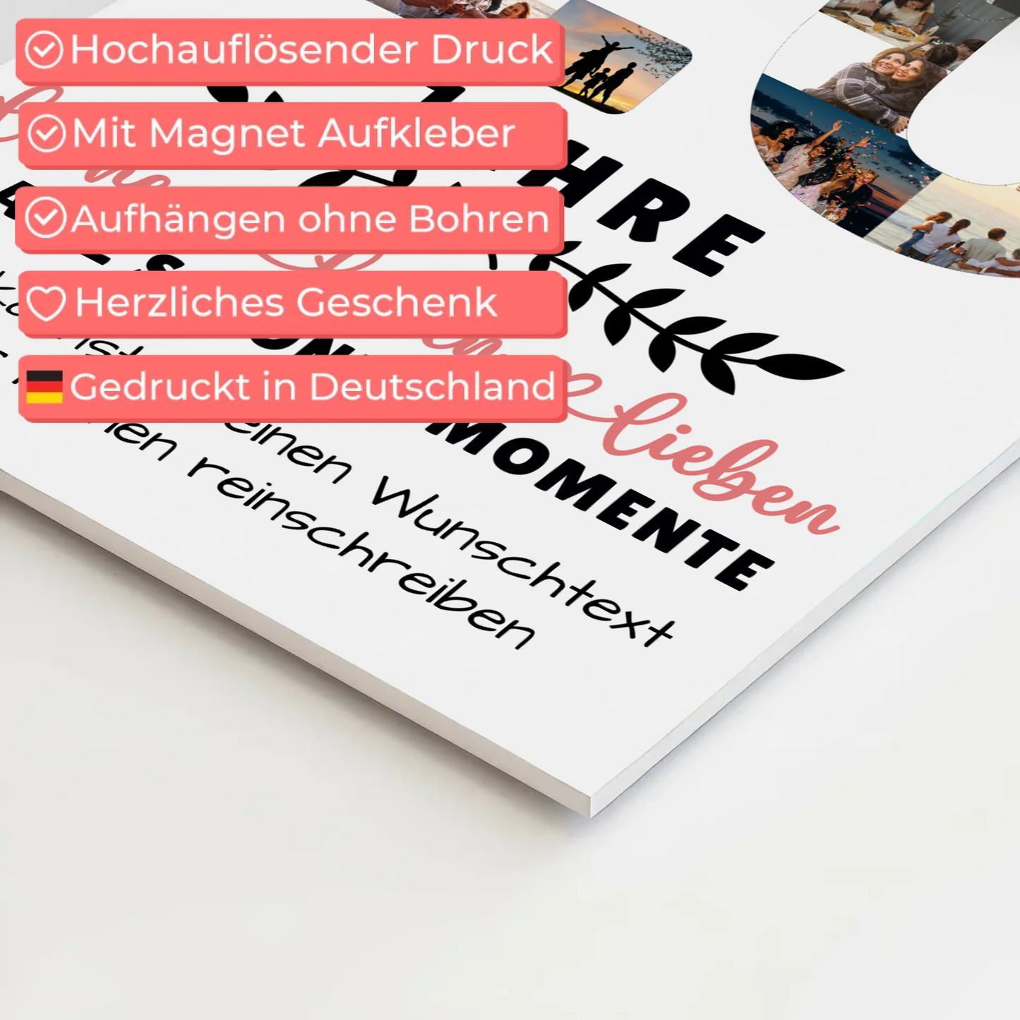 Personalisiertes Magnet Fotoboard 20 Geburtstag Für Sohn Tochter Schwester Bruder Nichte & Neffe