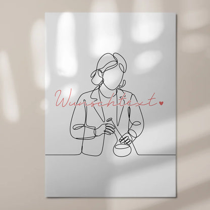 Lineart Fotoboard Magnet Wandbild Biologe Geschenk Tochter & Schwester 7