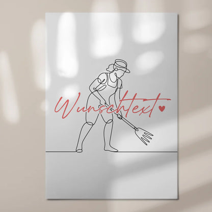 Lineart Fotoboard Magnet Wandbild Gartenarbeit Geschenk Tochter & Schwester 7