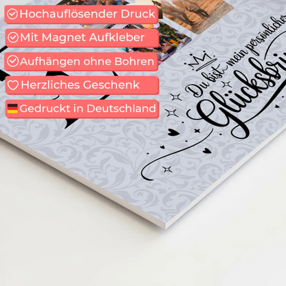 Fotoboard Magnetisch Liebe für Paare mit Initialien Namen und Fotos Personalisiert 4