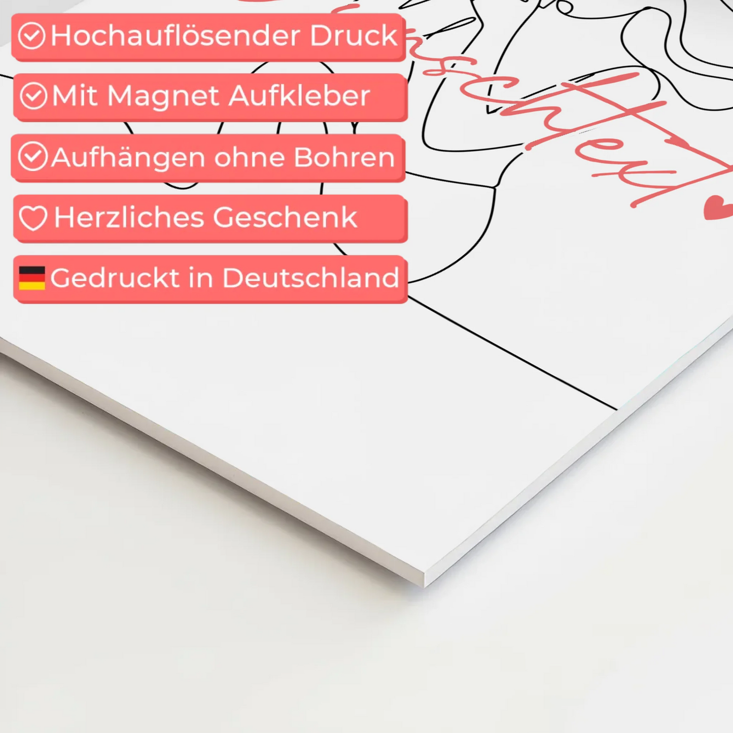 Personalisiertes Fotoboard Magnetisch Lineart Fotograf Geschenk Tochter & Schwester 10