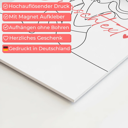 Personalisiertes Fotoboard Magnetisch Lineart Fotograf Geschenk Tochter & Schwester 10