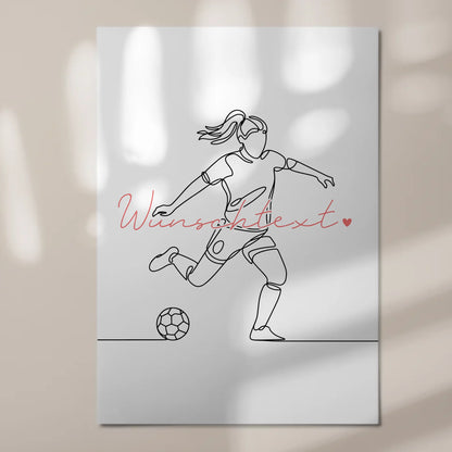 Lineart Fotoboard Magnetisch Personalisiert Fußball Geschenk Tochter & Schwester 7