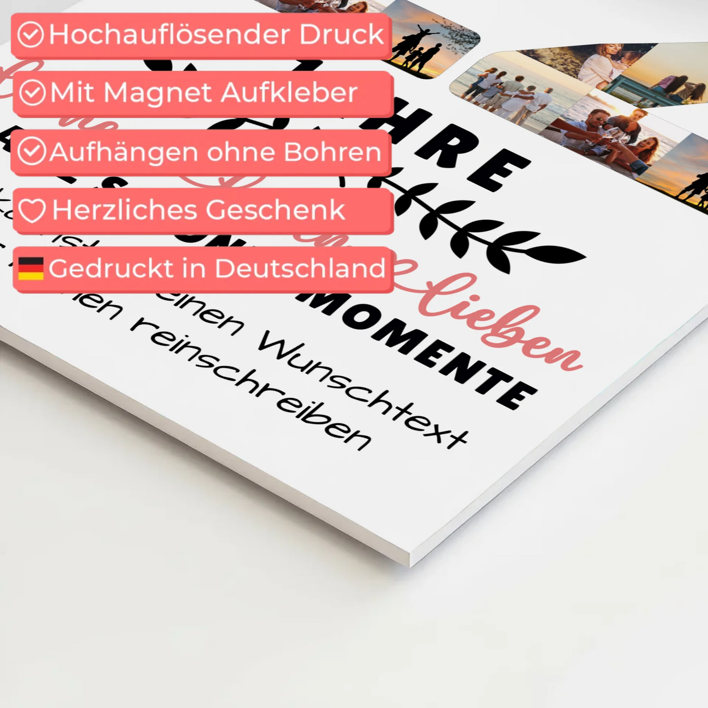 Personalisiertes Fotoboard Magnet Wandbild 22 Geburtstag Für Tochter Sohn Schwester Bruder Nichte & Neffe