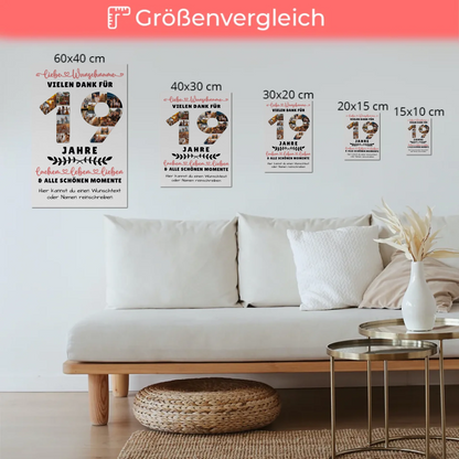 Personalisiertes Fotoboard Magnet Poster 19 Geburtstag Für Sohn Tochter Schwester Bruder Neffe & Nichte