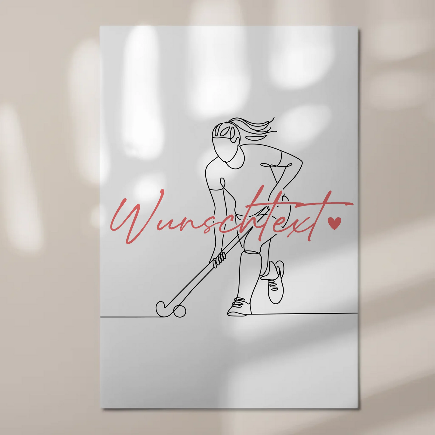 Lineart Fotoboard Magnet Wandbild Feldhockey Geschenk Tochter & Schwester