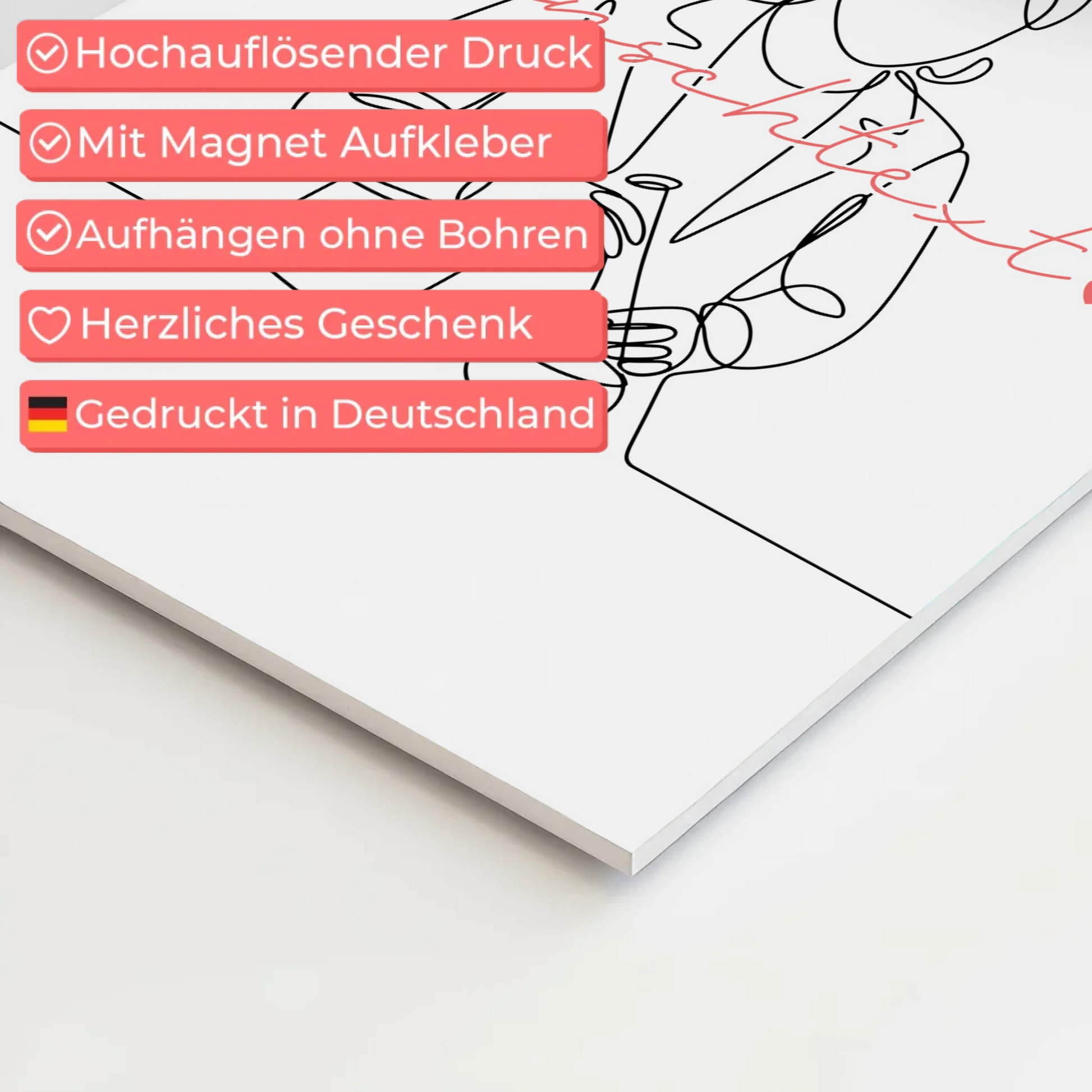 Lineart Fotoboard Magnet Wandbild Biologe Geschenk Tochter & Schwester 10