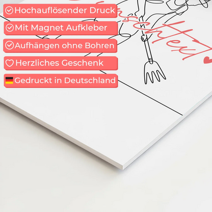 Lineart Fotoboard Magnet Wandbild Gartenarbeit Geschenk Tochter & Schwester 10