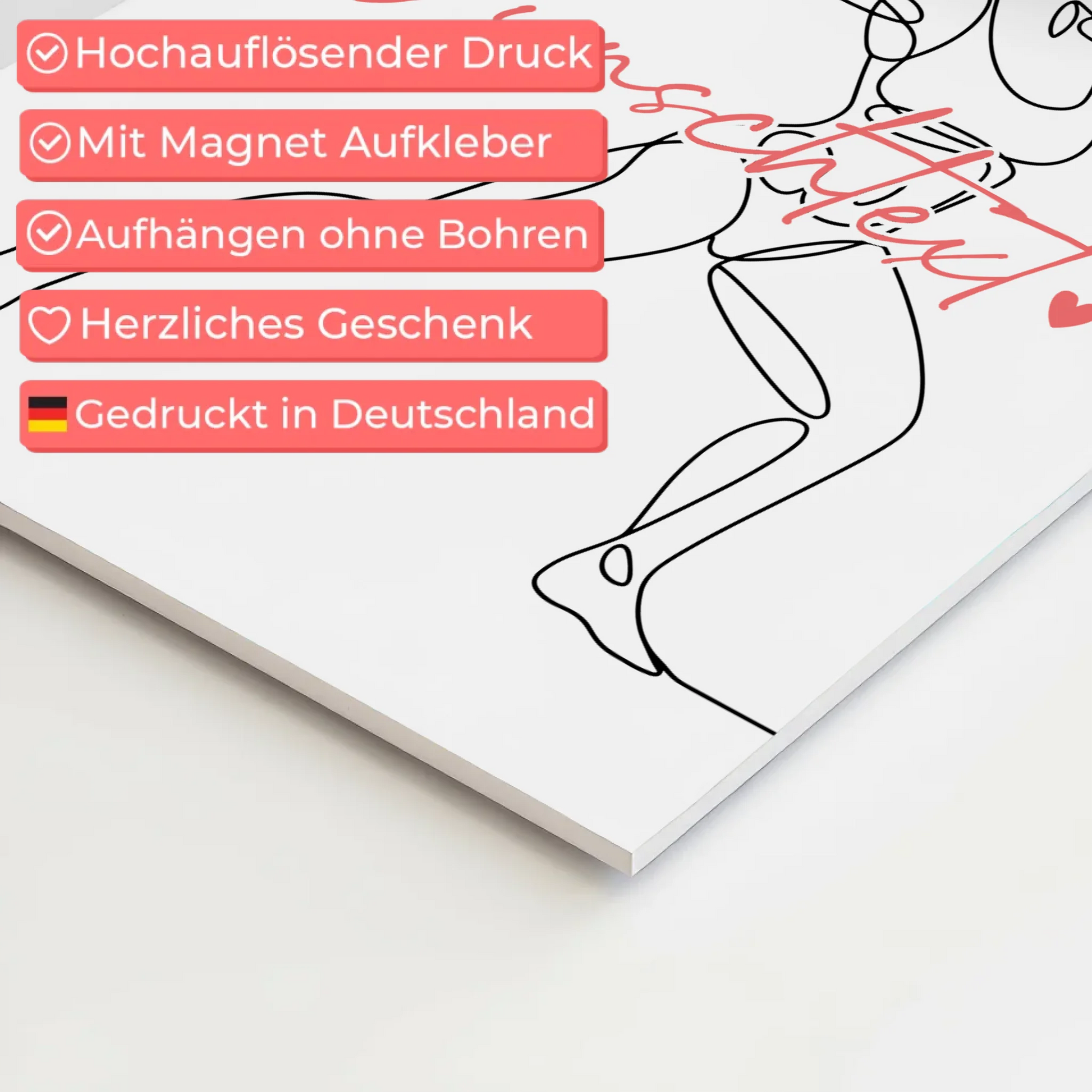 Personalisiertes Fotoboard Magnetisch Lineart Bodybuilding Geschenk Tochter & Schwester 10