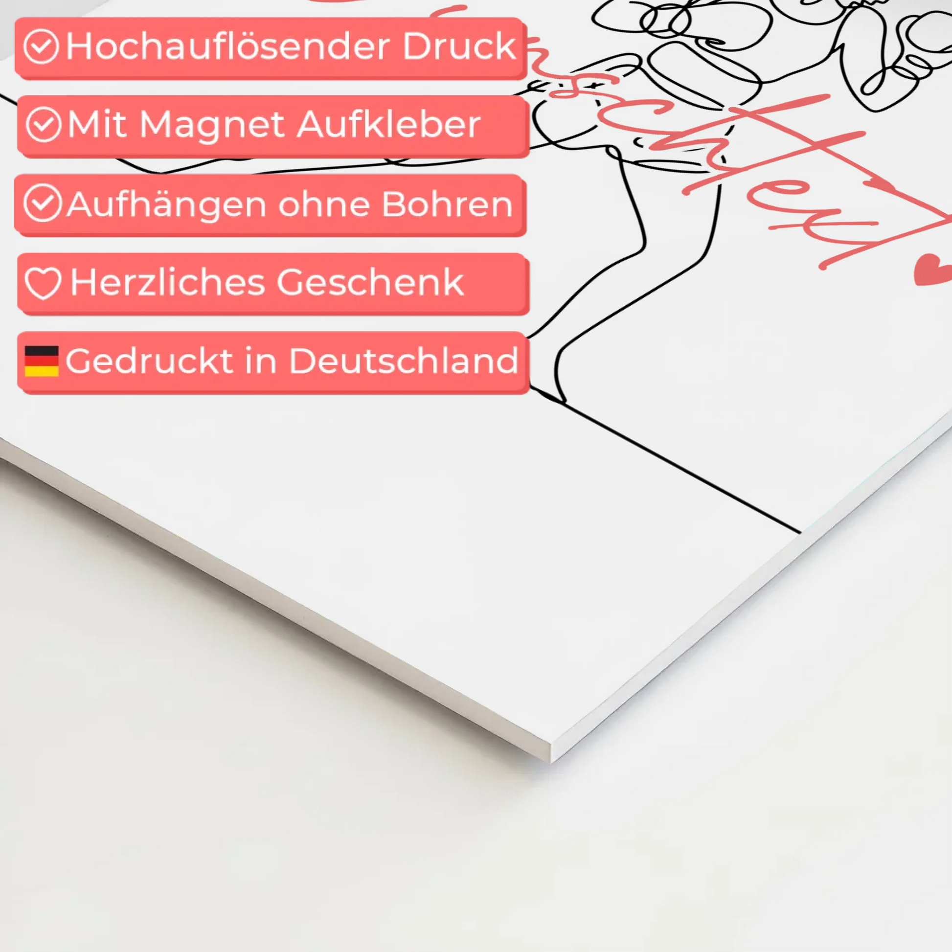 Lineart Fotoboard Magnet Wandbild Boxen Geschenk Tochter & Schwester 10