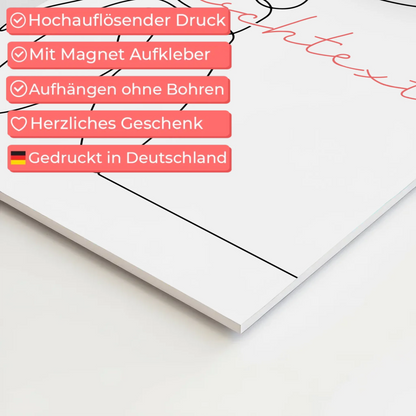 Personalisiertes Fotoboard Magnetisch Lineart Gesang Geschenk Tochter & Schwester