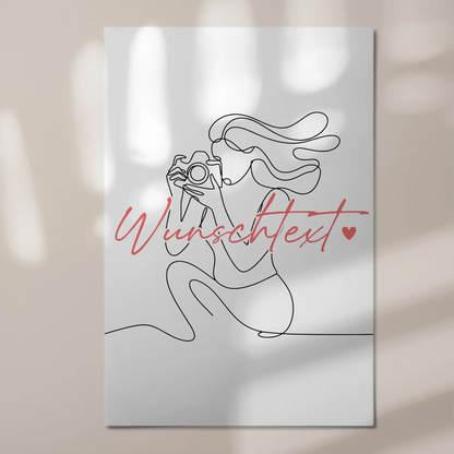 Personalisiertes Fotoboard Magnetisch Lineart Fotograf Geschenk Tochter & Schwester