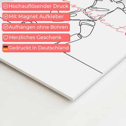 Lineart Fotoboard Magnetisch Personalisiert Fußball Geschenk Tochter & Schwester 10