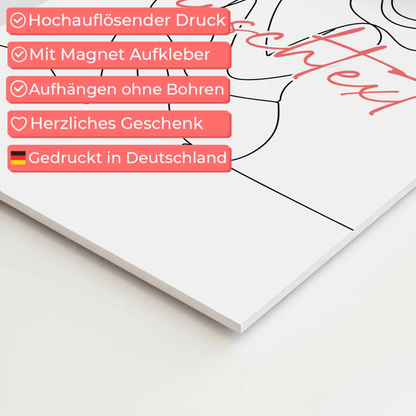 Personalisiertes Fotoboard Magnetisch Lineart Fotograf Geschenk Tochter & Schwester